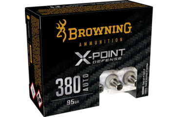 Image of Browning X-Point .380 ACP 95 grain X-Point Nickel Plated Brass Cased Centerfire Pistol Ammo, 20 Rounds, B191703802
