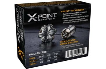 Image of Browning X-Point .40 S&amp;W 180 grain X-Point Nickel Plated Brass Cased Centerfire Pistol Ammo, 20 Rounds, B191700402