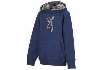Image of Browning Youth Buckmark Camo Sweatshirt, Dress Blues, Small A000178540502