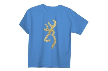 Image of Youth Graphic Gold Glitter Buckmark Short Sleeve T-Shirt, Turquoise
