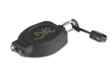 Image of Browning Zipper Pull Keychain Light 1 White LED 13 Lumens, 1 Green LED 6 Lumens,Minnow Folding Pocketknife,Green/Black 3710061