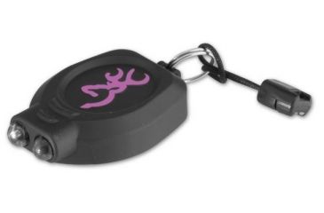 Image of Browning Zipper Pull Keychain Light 1 White LED 13 Lumens, 1 Green LED 6 Lumens,Minnow Folding Pocketknife,Pink/Black 3710063