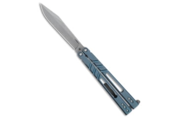 Image of Brs BRS Premium ALT Alpha Beast Balisong Butterfly Knife Blue Ti 4.5" Stonewash, Blue, 154CM, adult, BHQ-82804