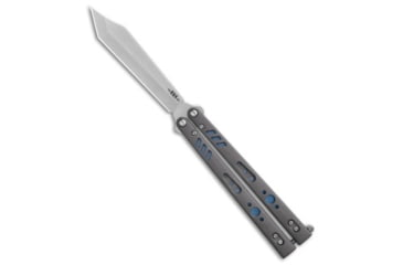Image of Brs BRS Premium Replicant Balisong Butterfly Knife Gray G-10/Blue Ti 4.5" SW, Gray, 154CM, adult, BHQ-85675