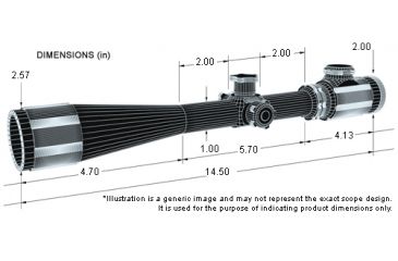 Image of BSA Optics Majestic Rifle Scope 6.5-20x40 with Deer Reticle - dimensions