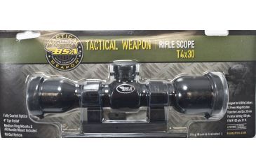 Image of BSA Optics Tactical Weapon 4x30mm, Mildot Reticle w/ Rings Scope, Black, 4x30mm T4X30WRCP