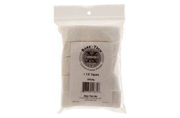 Image of Bore Tech Gun Cleaning Square Patches, 1 1/8 in, 500 pcs, White, BTPT-118-S50