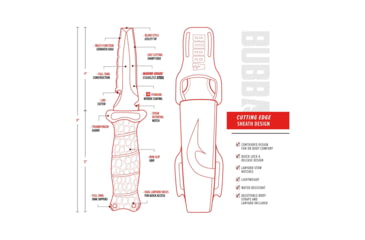 Image of Bubba Blade Blunt Scout Knife, 4in, Ti-N Coated Blade, 9in, Textured Handle, 1107809