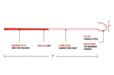 Image of Bubba Blade Carbon Fiber Fishing Gaff, 3in Hook, 7in Handle, 1099742