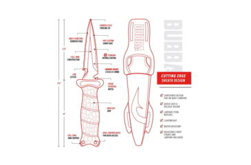 Image of Bubba Blade Scout Pointed Dive Knife, 3.5in, Stainless Steel Blade, 4.5in Handle, 1107806