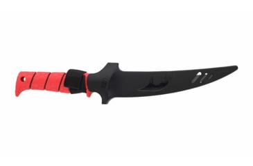 Image of Bubba Tapered Flex Spine Fillet Knife, 7in, Stainless Steel, Serrated, Red Handle, 1213884