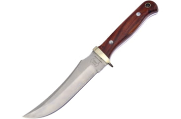 Image of Buck Creek Fixed SS Clip Point Blade Knife Fixed Blade Knife, 10in Overall, 5.5in Satin SS Clip Point Blade, Rosewood Handle, Nickel Silver Guard, Brown Leather Belt Sheath, BC-21RW