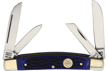 Image of Buck Creek Little Bear and Bull Blue Pick Folding Knife, Blue pick bone handle, BC-6682BLPB