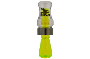 Image of Buck Gardner Double Cross Short Barrel Double Reed, Polycarbonate, Clear/Fluorescent Green DN3PC-C/FG
