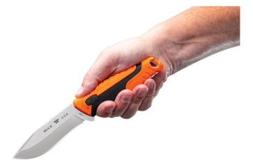 Image of Buck Knives 656 Pursuit Pro Large Knife, 4.5in S35VN Satin Drop Point, Versaflex Orange/Black Handle, 12751