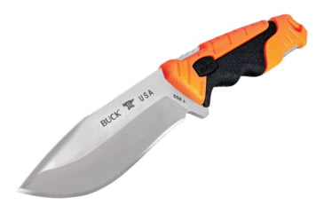Image of Buck Knives 658 Pursuit Pro Small Knife, 3.75in S35VN Satin Drop Point, Versaflex Orange/Black Handle, 12753