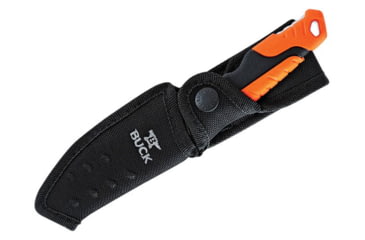 Image of Buck Knives 658 Pursuit Pro Small Knife, 3.75in S35VN Satin Drop Point, Versaflex Orange/Black Handle, 12753