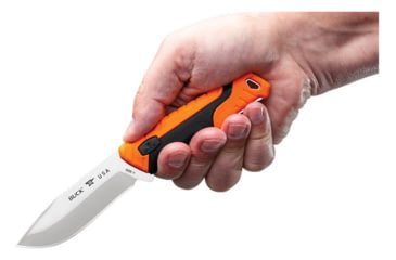 Image of Buck Knives 658 Pursuit Pro Small Knife, 3.75in S35VN Satin Drop Point, Versaflex Orange/Black Handle, 12753