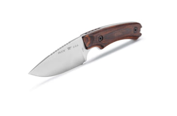 Image of Buck Knives Alpha Hunter Walnut Knife, 8.13in Overall, 3.63in, S35VN, Satin Drop Point Blade, Checkered Walnut Handle, Leather Sheath, 13466