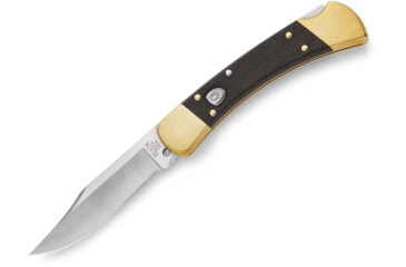 Image of Buck Knives Auto Folding Knife, 3 3/4in 420HC Stainless Steel Blade, Ebony/Brass, 0110BRSA