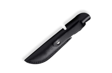 Image of Buck Knives 117 Brahma Black Phenolic Knife, 8.75in Overall, 4.5in, 420HC, Satin Clip Point Blade, Black Phenolic Handle, Leather Sheath, 13453