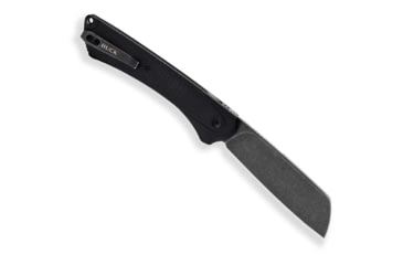 Image of Buck Knives 263 HiLine XL SW Folding Knife, 3.75in Blade, 5.13 in Closed, D2 Tool Steel, Black Stonewash Cleaver Blade, Black Canvas Micarta Handle w/ Aluminum Bolsters, 0263BKS1B/13553