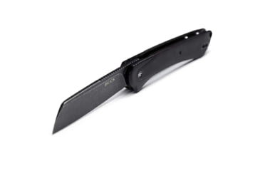 Image of Buck Knives 263 HiLine XL SW Folding Knife, 3.75in Blade, 5.13 in Closed, D2 Tool Steel, Black Stonewash Cleaver Blade, Black Canvas Micarta Handle w/ Aluminum Bolsters, 0263BKS1B/13553