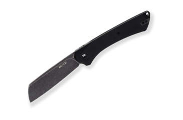 Image of Buck Knives 263 HiLine XL SW Folding Knife, 3.75in Blade, 5.13 in Closed, D2 Tool Steel, Black Stonewash Cleaver Blade, Black Canvas Micarta Handle w/ Aluminum Bolsters, 0263BKS1B/13553