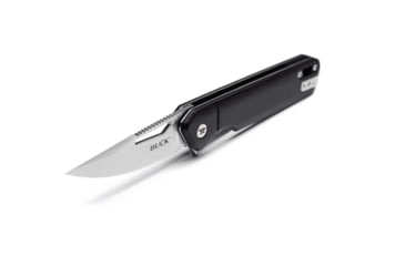 Image of Buck Knives 239 Infusion Assisted Opening Folding Knife, 4.63 in Closed, 3.25 in, 7Cr17MoV, Satin Drop Point Blade, Aluminum, Black Anodized Handle, 0239BKS1B/13549