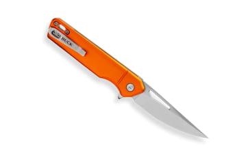 Image of Buck Knives 239 Infusion Assisted Opening Folding Knife, 4.63 in Closed, 3.25 in, 7Cr17MoV, Satin Drop Point Blade, Orange Anodized Aluminum Handle, 13551