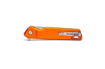 Image of Buck Knives 239 Infusion Assisted Opening Folding Knife, 4.63 in Closed, 3.25 in, 7Cr17MoV, Satin Drop Point Blade, Orange Anodized Aluminum Handle, 13551
