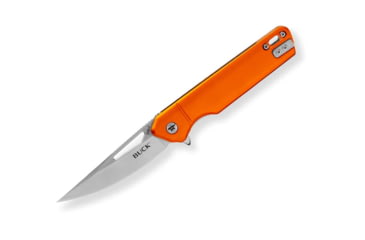 Image of Buck Knives 239 Infusion Assisted Opening Folding Knife, 4.63 in Closed, 3.25 in, 7Cr17MoV, Satin Drop Point Blade, Orange Anodized Aluminum Handle, 13551