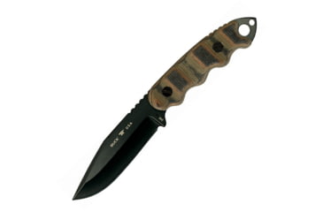 Image of Buck Knives Matt Would Go 2 Fixed Blade Knife, 9in Overall, 4in Black 5160 Carbon Steel Blade, Multi Micarta Handle, Glass Breaker, Black Kydex Belt Sheath, Multi, 12346