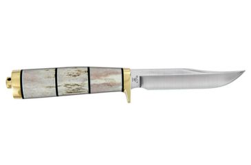 Image of Buck Knives Spike Fixed Blade Knife, 9in, 4.5in, 420HC Steel, Clip Point, Natural, Elk Stag Handle, 11210