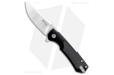 Image of Buck Knives Stinger Frame Folding Knife, 3.00in, D2, Drop Point Blade, Aluminum, Carbon Fiber Black Handle, Steel/Black, 7.25in, BHQ-211607
