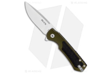 Image of Buck Knives Stinger Frame Folding Knife, 3.00in, D2, Drop Point Blade, Aluminum, Carbon Fiber Blue Handle, Steel/Blue, 7.25in, BHQ-211608