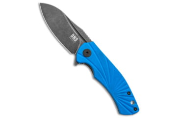 Image of Buck N Bear Buck N Bear Blue Fin Frame Lock Knife Titanium/Blue G-10 3" Black SW, Blue, Sandvik 14C28N, adult, BHQ-140558