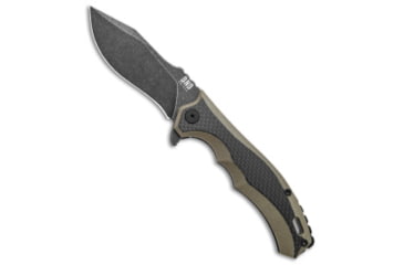 Image of Buck N Bear Buck N Bear EDC Diesel Frame Lock Knife CF/OD Green G-10 4" Black SW, Black/OD Green, Sandvik 14C28N, adult, BHQ-140498