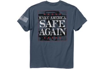 Image of Buck Wear T-shirt ''america Safe Again'' S-sleeve Slate Lrg