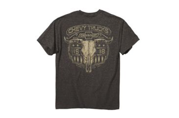 Image of Buck Wear T-shirt ''chevy Steer Skull S-sleeve Charcoal Ht Med