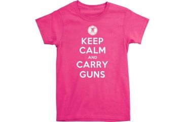 Image of Buck Wear T-shirt Ladies Nra ''keep Calm'' S-sleeve Pink Lg