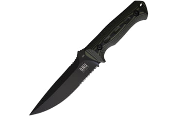 Image of BucknBear Micarta Fixed Blade Knife, 4.25 Damascus steel blade, Black and blue canvas micarta handle, BNB10081C