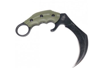 Image of BucknBear Velociraptor Claw Karambit with 440C Handle, Black, Green, BNB1066KABGB