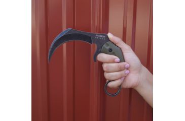 Image of BucknBear Velociraptor Claw Karambit with 440C Handle, Black, Green, BNB1066KABGB