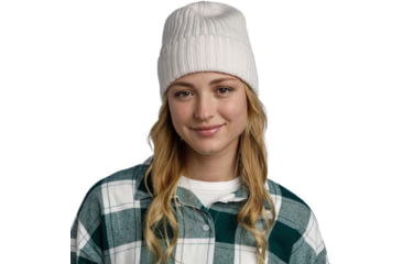 Image of Buff Knitted Beanie Norval Hat -Unisex, Ice, 124242.798.10.00