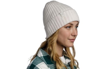 Image of Buff Knitted Beanie Norval Hat -Unisex, Ice, 124242.798.10.00