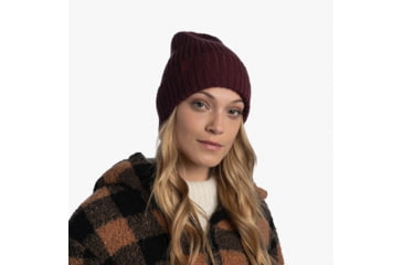 Image of Buff Knitted Beanie, Norval Maroon, 124242.632.10.00