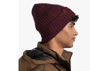 Image of Buff Knitted Beanie, Norval Maroon, 124242.632.10.00