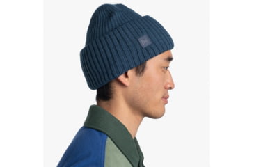 Image of Buff Knitted Beanie, Rutger Steel Blue, 129694.701.10.00