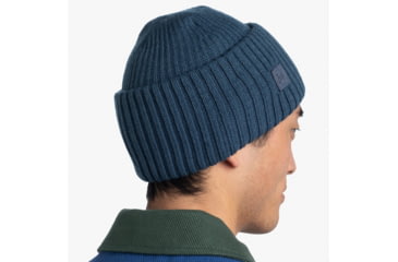 Image of Buff Knitted Beanie, Rutger Steel Blue, 129694.701.10.00